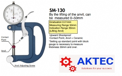 Đồng hồ đo độ dày Teclock (Dial Thickness Gauge) Model SM-130
